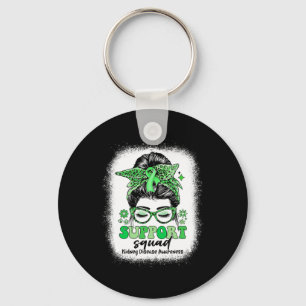 Groovy Support Squad Messy Bun Kidney Disease  Key Ring