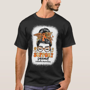 Groovy Support Squad Messy Bun Leukaemia Awareness T-Shirt