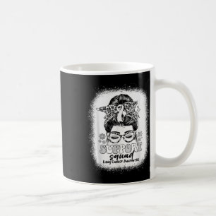 Groovy Support Squad Messy Bun Lung Cancer Awarene Coffee Mug