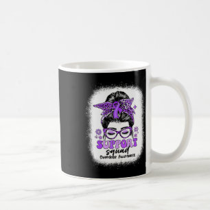 Groovy Support Squad Messy Bun Overdose Awareness Coffee Mug