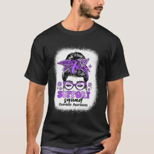 Groovy Support Squad Messy Bun Overdose Awareness  T-Shirt