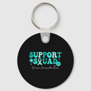 Groovy Support Squad Ovarian Cancer Awareness Key Ring