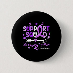 Groovy Support Squad Purple Ribbon Fibromyalgia Aw 6 Cm Round Badge