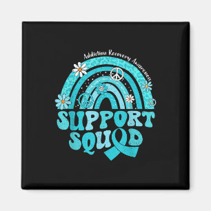 Groovy Support Squad Rainbow Addiction Recovery Aw Magnet