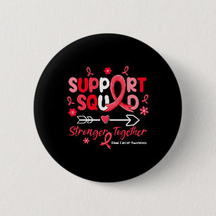 Groovy Support Squad Red Ribbon Blood Cancer Aware 6 Cm Round Badge