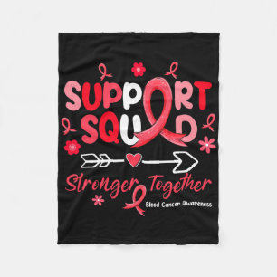 Groovy Support Squad Red Ribbon Blood Cancer Aware Fleece Blanket