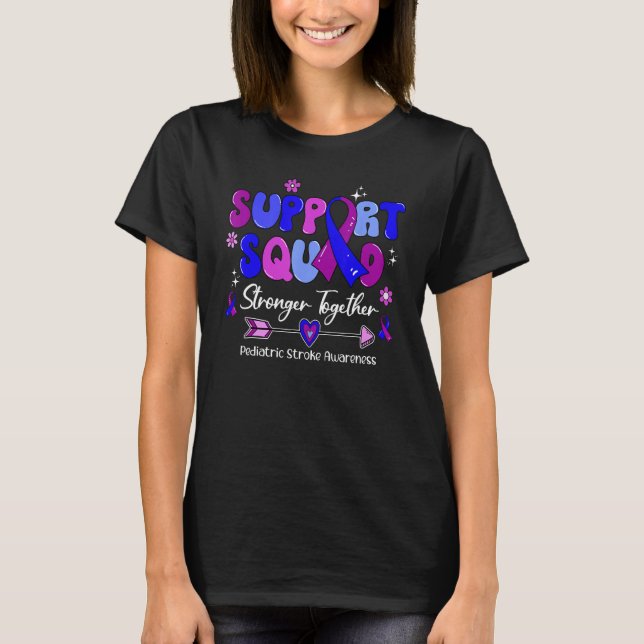 Groovy Support Squad Ribbon Emanuel Syndrome Aware T-Shirt (Front)