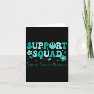 Groovy Support Squad Teal Ribbon Ovarian Cancer Aw Card