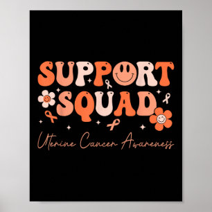 Groovy Support Squad Uterine Cancer Awareness Peac Poster