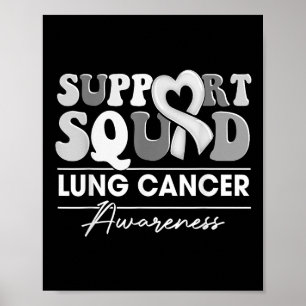 Groovy Support Squad White Ribbon Lung Cancer Awar Poster