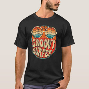 Groovy Surfer 70s Aesthetic Nostalgia 1970's Retro T-Shirt