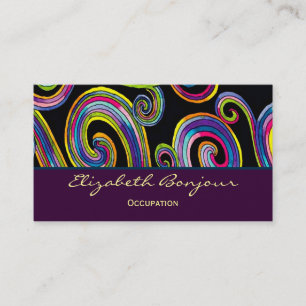 Groovy Swirls - CHANGE COLOR Business Card