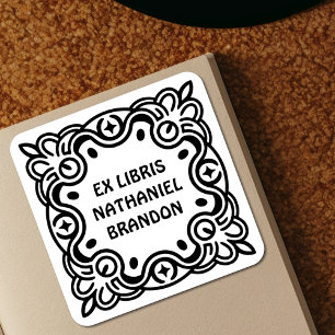 Groovy Swirls Ex Libris Bookplate Labels - Custom
