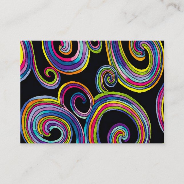 Groovy Swirls (PEARL) SIZE/PAPER/SHAPE OPTIONS - Business Card (Front)
