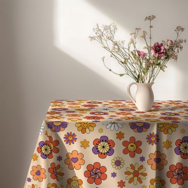 Groovy Tablecloth 70s Pastel Colourful Dining Vibe (Groovy Tablecloth 70s Pastel Colorful Dining Vibe)