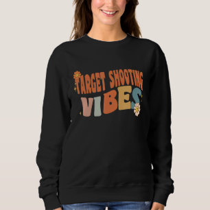 Groovy Target Shooting Vibes Costume Retro Teacher Sweatshirt