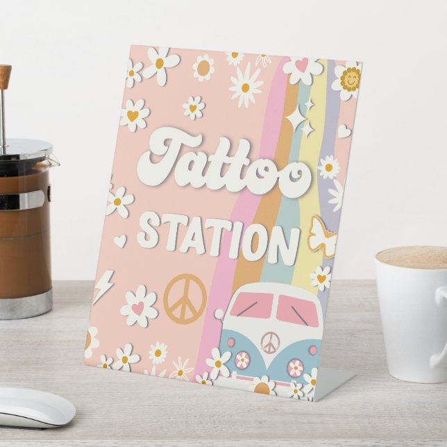 Groovy Tattoo Station Birthday Party Sign (In SItu)