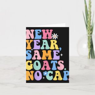 Groovy Teacher Back To School New Year Same Goats Card