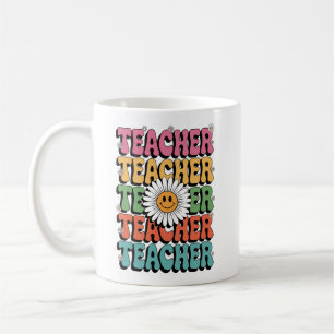 Groovy Teacher Cute Daisy Flower Retro Back School Coffee Mug