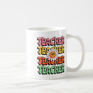 Groovy Teacher Cute Daisy Flower Retro Back To Sch Coffee Mug