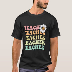 Groovy Teacher Cute Daisy Flower Retro Back to Sch T-Shirt