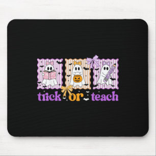 Groovy Teacher Halloween Trick Or Teach Ghost Men  Mouse Pad