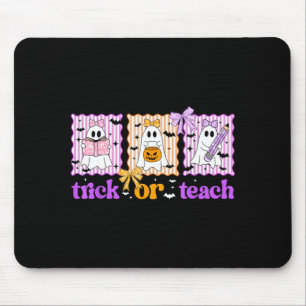 Groovy teacher halloween trick or teach ghost men mouse pad