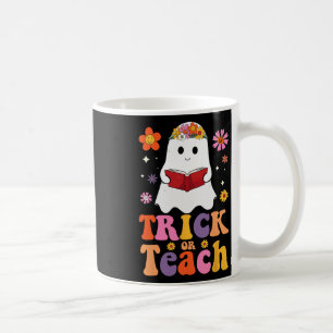 Groovy Teacher Halloween Trick Or Teach Retro Flor Coffee Mug