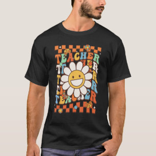 Groovy Teacher Hippie Teach Teacher Daisy Colourfu T-Shirt