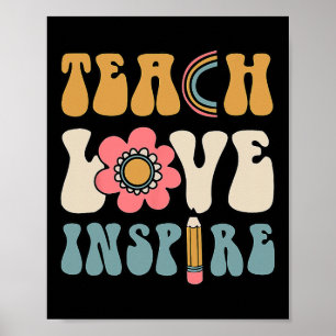 Groovy Teacher Inspirational Happy Back To School Poster