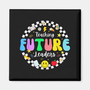 Groovy Teacher Retro Teaching Future Leaders Back Magnet
