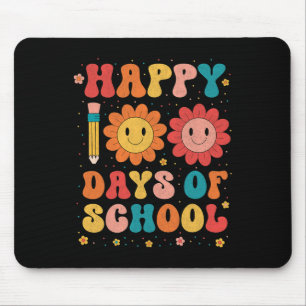 Groovy Teacher Student 100th Day Of School Happy 1 Mouse Pad
