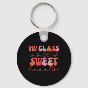 Groovy Teacher Valentine Back To School 100 Days O Key Ring