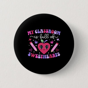 Groovy Teacher Valentine Teaching Valentines Day 6 Cm Round Badge