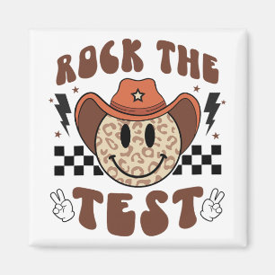 Groovy Test Day Rock The Test Smile Cowboy Boys Me Magnet