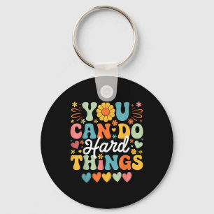 Groovy Test Day Teacher You Can Do Hard Things Men Key Ring