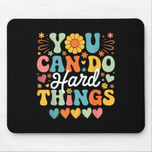 Groovy Test Day Teacher You Can Do Hard Things Men Mouse Pad
