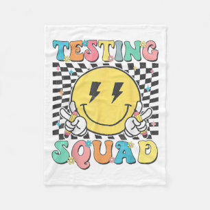 Groovy Test Day Testing Squad Motivation Teacher S Fleece Blanket