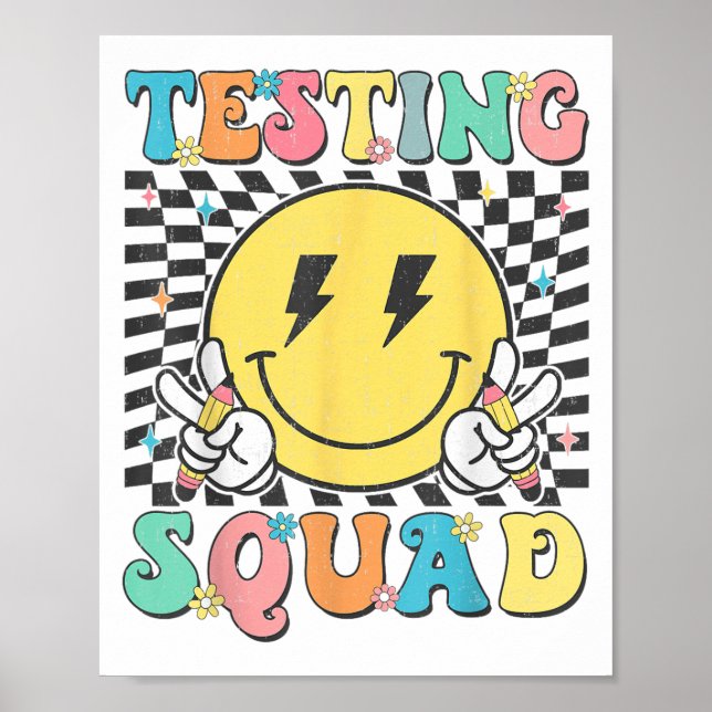 Groovy Test Day Testing Squad Motivation Teacher S Poster (Front)