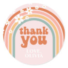 Groovy Thank You daisy boho floral rainbow Favour