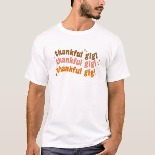 Groovy Thankful Gigi Vintage Fall Autumn Thanksgiv T-Shirt