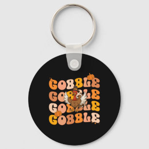 Groovy Thanksgiving Gobble Fall Graphic Tee For Wo Key Ring