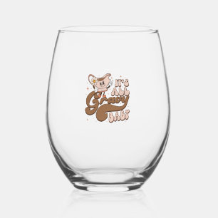 Groovy Thanksgiving It's All Gravy Baby Thankful G Stemless Wine Glass