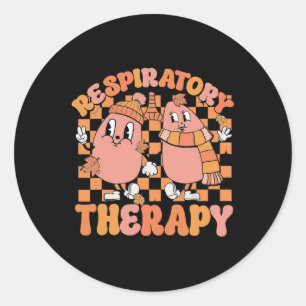 Groovy Thanksgiving Respiratory Therapy Classic Round Sticker