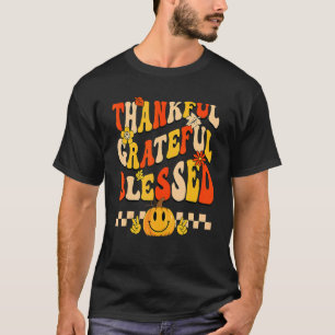 Groovy Thanksgiving Teacher Thankful Grateful Bles T-Shirt