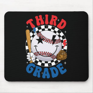 Groovy Third Grade Team Baseball First Day Of Scho Mouse Pad
