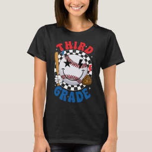 Groovy Third Grade Team Baseball First Day Of Scho T-Shirt