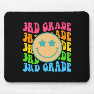 Groovy Third Grade Vibes Face Retro Teachers Byck  Mouse Pad