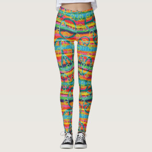 Groovy Tie Dye Peace Signs Leggings
