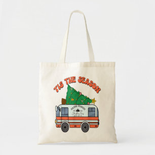 Groovy Tis The Season Cute Truck With Christmas Tr Tote Bag